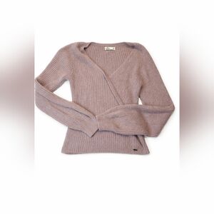 Hollister Mauve Fuzzy Wrap Sweater Cardigan Size M Soft Cozy